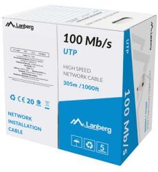 Lanberg Lan Utp Cable 100mb/s 305m Wire Cca Grey