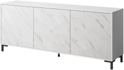  MARMO 3D chest of drawers 200x45x80, 5 cm white matt/marble white Comoda