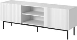  PAFOS RTV cabinet on black steel frame 150x40x60 cm white matt