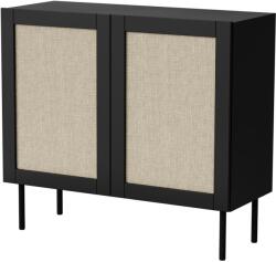  JUTA 2D chest of drawers 100x39.5x90 black + linol calabria Comoda