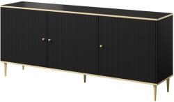  GLAMOUR chest 180x40x75.5 cm black matt + gold Comoda
