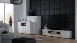 Cama sideboard VIVA 150 white/white gloss + sonoma oak Comoda