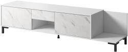  RTV Cabinet MARMO 2D1S1K 195x40x47.5 cm white matt/marble white