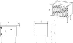  ONDA bedside table 2 pcs. 50x40x54 Green