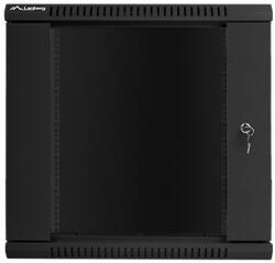 Lanberg wall-mounted installation rack cabinet 19'' 12U 600x600mm black (glass door)