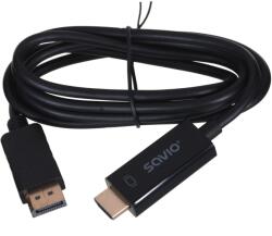 SAVIO CL-56 video cable adapter 1.5 m DisplayPort HDMI Type A (Standard) Black