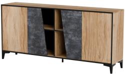 Cama 4D chest of drawers OVO 180x38xH83 oak/concrete Comoda