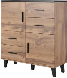 Cama sideboard LOTTA 110 2D4S wotan oak/mat black Comoda