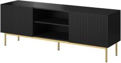  PAFOS RTV cabinet on golden steel frame 150x40x60 cm matte black