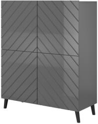  Shelving unit ABETO 100.5 x 40 x 121.5 cm graphite/glossy graphite Raft