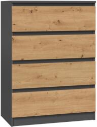Topeshop M4 ANTRACYT/ARTISAN chest of drawers Comoda