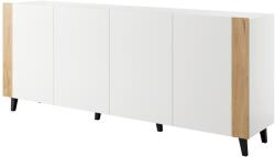  FARO chest of drawers 200x42x82 white matt + oak craft Comoda