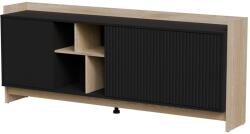 Cama PORTO 3D chest of drawers 190x38x77 oak/black Comoda