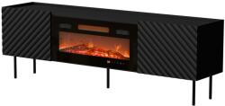  Cama LUCCA TV cabinet 180x40x59 black + black fireplace