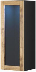  Cama cabinet VIGO "90" glass 90/35/32 black/wotan oak Bufet