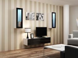 Cama Cabinet VIGO "90" glass 90/35/32 white/black gloss Bufet