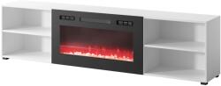  RTV cabinet POLO 200x33x50.5 white + fireplace black