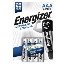 Energizer ULTIMATE LITHIUM tartós elem AAA, lítium, 4db/csomag E301535701 (E301535701)
