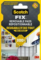 3M Scotch-FIX Snímatelné polštářky, lepící plastelína ve čtverečcích, platíčko 6 cm x 9 cm (7100263372)