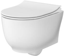 Cersanit Set vas Wc suspendat alb si capac duroplast cu inchidere automata, Cersanit Luna (S701-871)