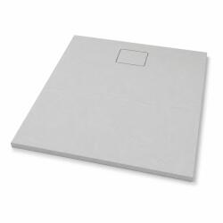 Foglia Cadita de dus gri ciment texturata slim din compozit 90x90 cm, efect piatra naturala, finisaj mat antiderapant (664733092029)