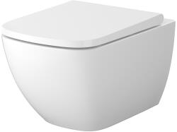 Cersanit Set vas Wc suspendat Zen Pro si capac duroplast Larga Slim, alb, Cersanit (S701-882)