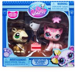 Littlest Pet Shop Set 2 figurine cu accesorii, Littlest Pet Shop, Holiday Pet Pairs, S4 Figurina