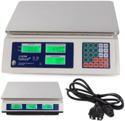 VERK GROUP Cântar electronic de magazin cu calculare, 40 kg, afișaj LCD, cu acumulator încorporat (17108)