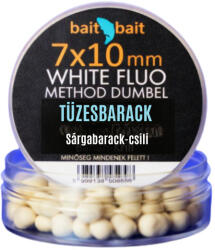 BaitBait Method dumbel Wafter, 7x10 mm, Tüzesbarack (sárgabarack-csili), fehér, 20 g (BBMDW-T710)