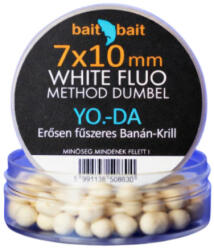 BaitBait Method dumbel Wafter, 7x10 mm, Yoda (erősen fűszeres - banán-krill), fehér, 20 g (BBMDW-Y710)