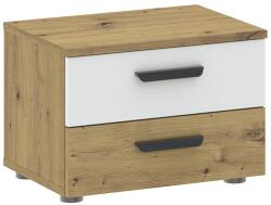 Rauman Campelo éjjeliszekrény, artisan tölgy / fehér