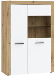 Rauman Mina vitrin, artisan tölgy / fehér