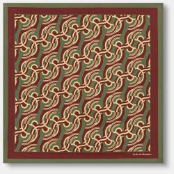 Drôle de Monsieur kendő férfi selyem Chain Link Monogram - zöld Univerzális méret