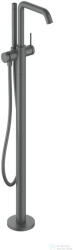 Hansgrohe Tecturis S szabadonálló kádöltő csaptelep alaptest nélkül, zuhanyszettel, szálcsiszolt fekete króm 73440340 (73440340)