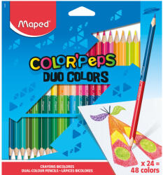 Maped Color`Peps Duo színes ceruza készlet, háromszögletű, kétvégű, 24 db/48 szín (IMA829602)