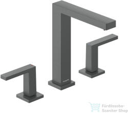 Hansgrohe Tecturis E 150 3 üléses mosdó csaptelep, click-clack leeresztővel, szálcsiszolt fekete króm 73030340 (73030340)