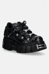 New Rock bőr sportcipő VINTAGE FLOWER NEGRO, TOWER NEGRO ACERO + l - fekete Női 39