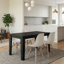 TopMebel Трапезен комплект 5 части Darlen - Nova TopMebel сенкрон черен цвят - бял 125x72x74cm