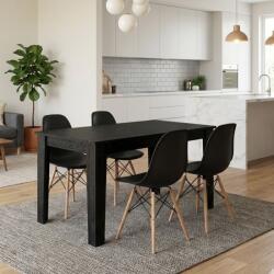 TopMebel Трапезен комплект 5 части Darlen - Nova TopMebel sencron в черен цвят - черен 125x72x74cm