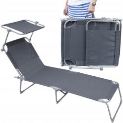 JUMI Șezlong cu copertină, reglabil, gri 41105 (OM-282124)