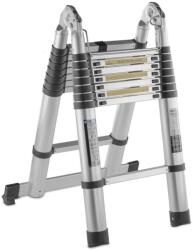 GEKO Scară telescopică din aluminiu 5m 150kg 61536 (G02449)