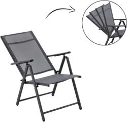 Chomik Scaun de grădină pliabil gri 66x53x107cm 62465 (TIH3491)
