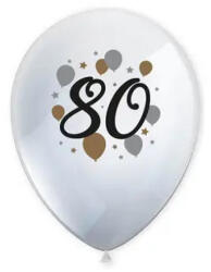 Procos Happy Birthday 80 Milestone léggömb, lufi 6 db-os 11 inch (27, 5 cm) PNN95643 (PNN95643)