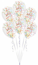 Amscan Színes Colorful konfettivel töltött léggömb, lufi 6 db-os 11 inch (27, 5 cm) DPA9903277 (DPA9903277)