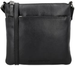 Hide & Stitches Fekete szögletes crossbody táska valódi bőrből „Milano (K22566-black-HU)