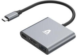 AVAX USB elosztó-HUB, 3 port, USB 3.0, AVAX "HB9031 Prime", fekete-alumínium (AVAX_HB9031) - iroszer24