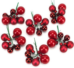  Betűzős gömb "christmas red" 6 szett/doboz - karácsonyi koszorúhoz és asztaldíszhez