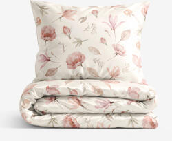 Goldea lenjerie de pat din bumbac satinat - magnolii înflorite 150 x 200 și 50 x 60 cm Lenjerie de pat