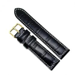 Fleurus Curea Ceas „Fleurus Racing - Piele Veritabilă de Vițel, Negru cu Cusătură Albă (20mm - 24mm) (1EX14D62BK/W)