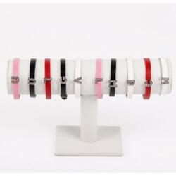 WatchBox Suport / Stand Alb cu 1 Brat - pentru cesauri, bratari, bijuterii - piele ecologca (WZ3630)